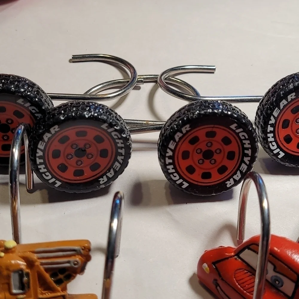 Cars Shower Curtain Hooks Set
